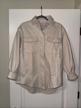 TIC TOC Women's Cream Utility Shacket